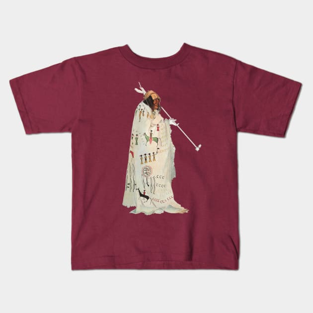 Native American Indian Portrait by Karl Bodmer Kids T-Shirt by MasterpieceCafe